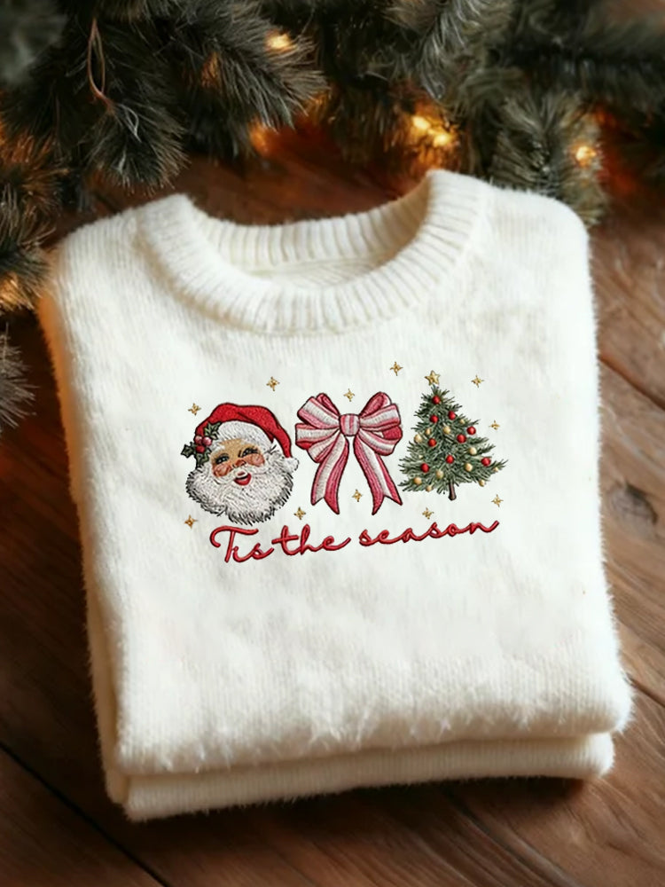Fleece Sweater with Holiday Icon Design