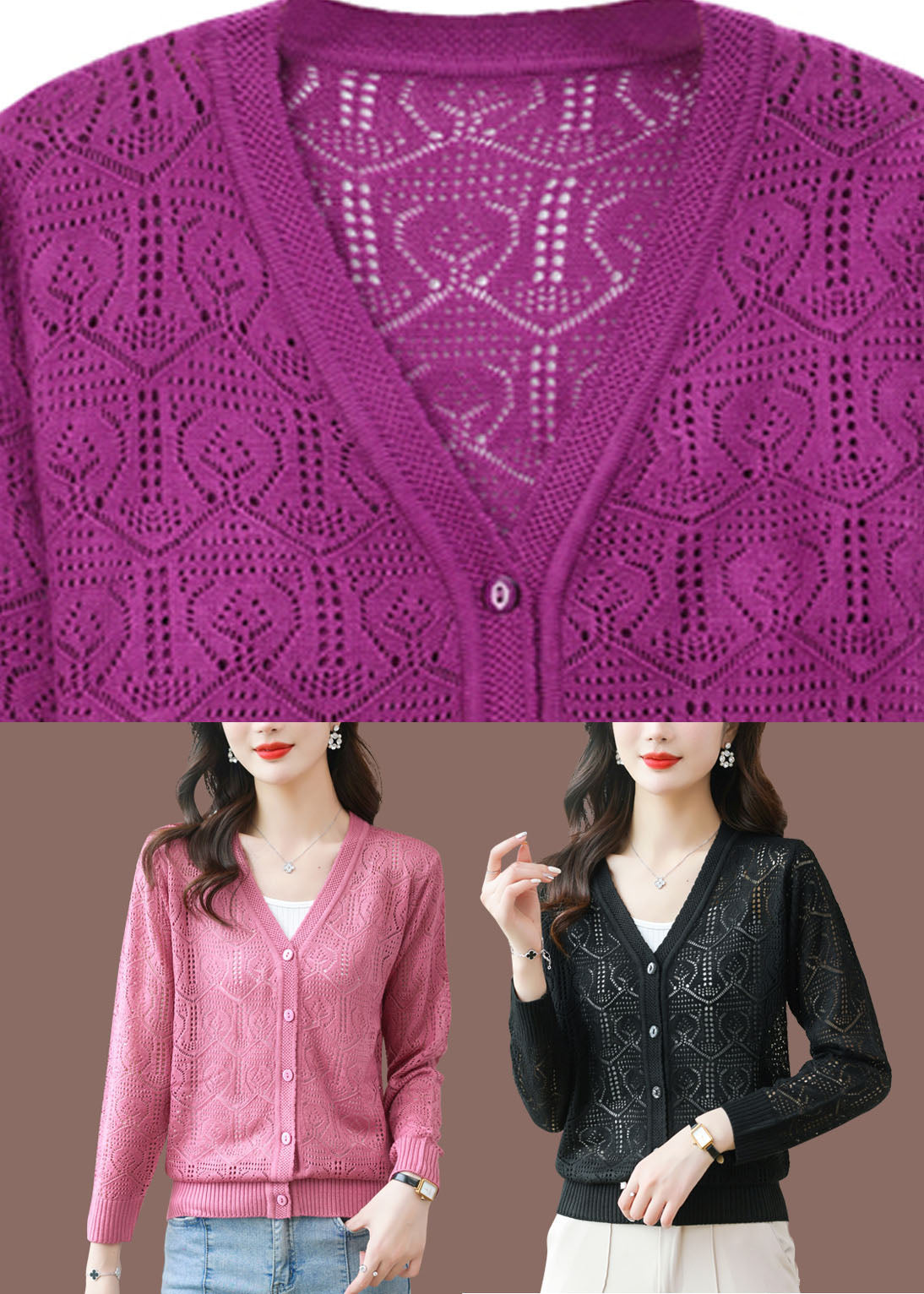 Well Tailored Cardigan with a Graceful Silhouette